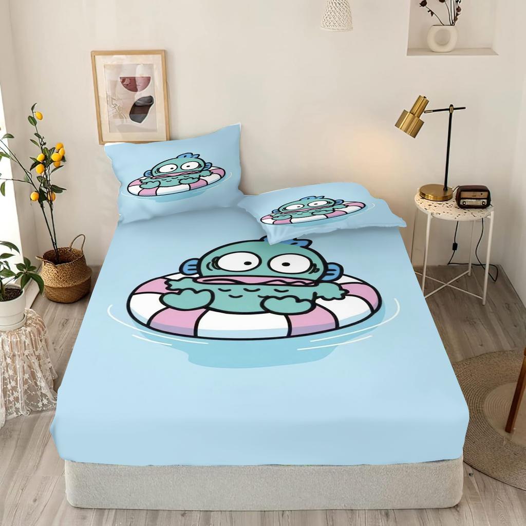 Cartoon Fitted Sheets King Size Hangyodon Bedding Set Quilt Cover Children'S Printed Polyester Covers