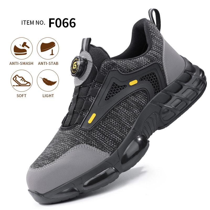 

Imwete Protective Safety Boots Lightweight Work Safety Shoes Men Women Steel Toe Shoes Rotating Button Anti Smashing Sneakers 44