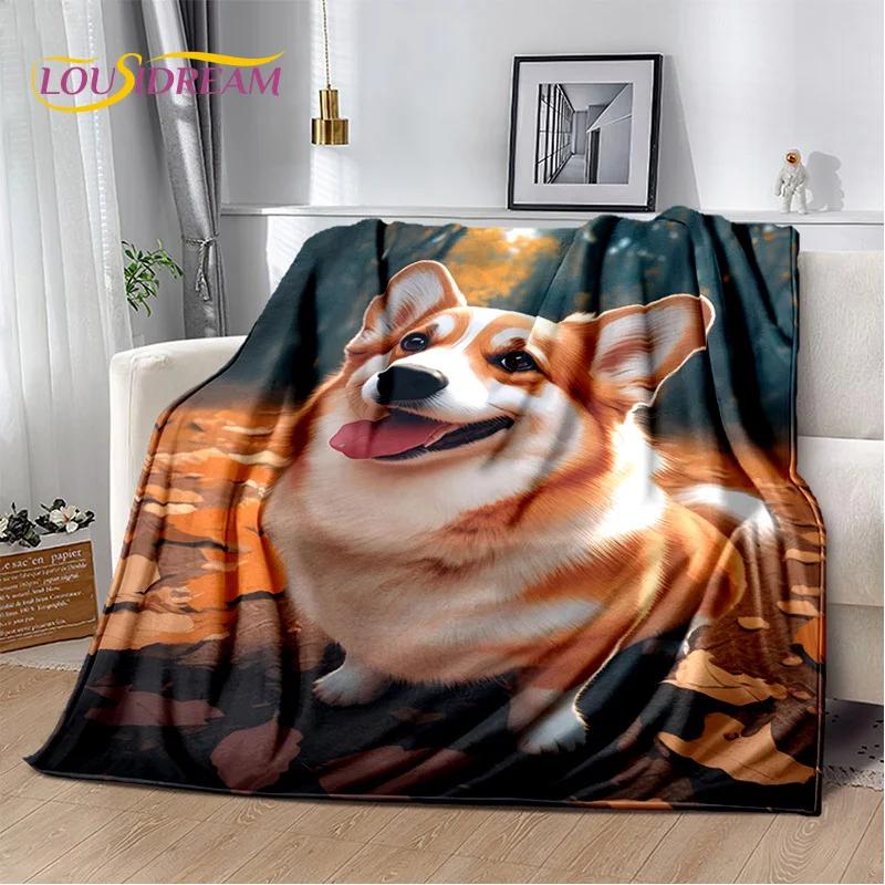 Simpatico cartone animato cane Husky, Samoye, Chihuahua, Koki Pomerania Coperta, morbida coperta per la casa Camera da letto Copridivano Coperta per bambini