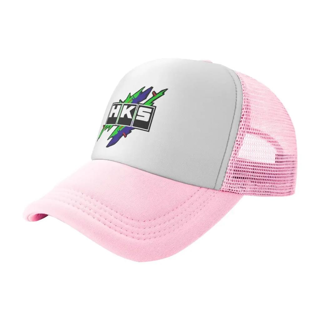 HKS Logo Mesh Baseball Cap Unisex Fashion Trucker Worker Cap Car Racing Dad Hat Adjustable Polyester Golf Hats Summer