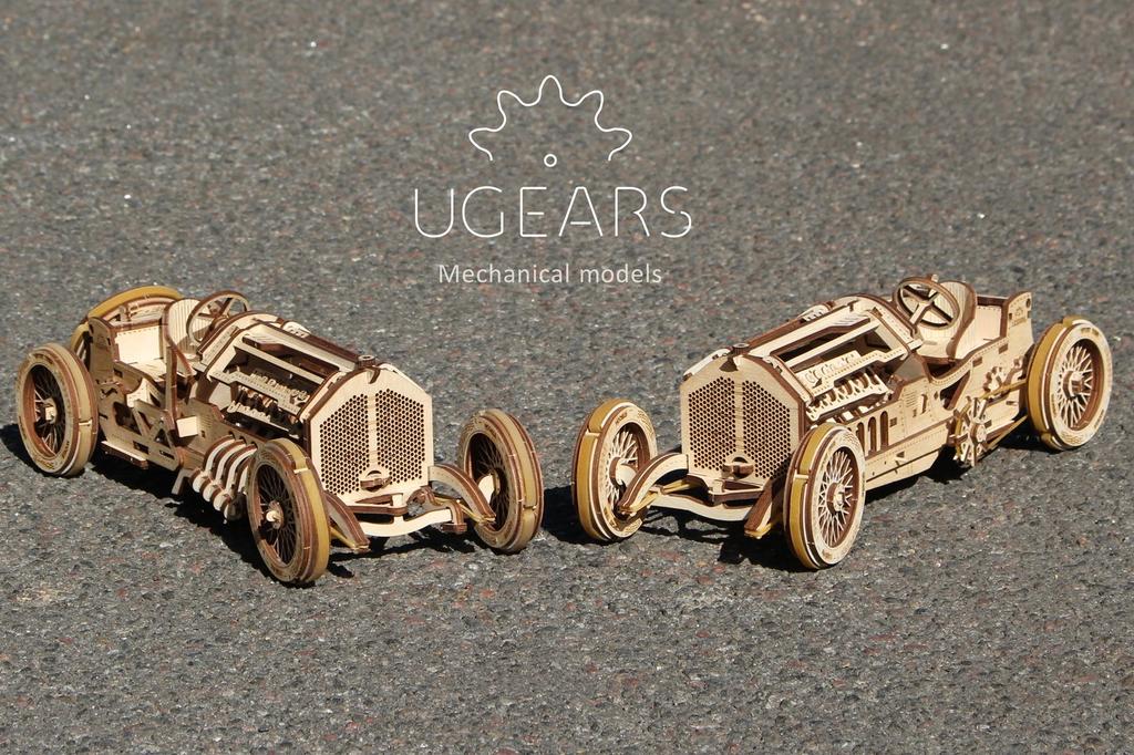 Ugears U-9 Grand Prix Car 70044 Wooden Puzzle Car for Adults, No Glue or Tools Required