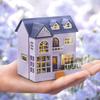 CUTEROOM Wooden Dollhouse Kit, DIY Miniature House, Easy To Assemble, Handmade Kit for Kids with LED Lights (D032)