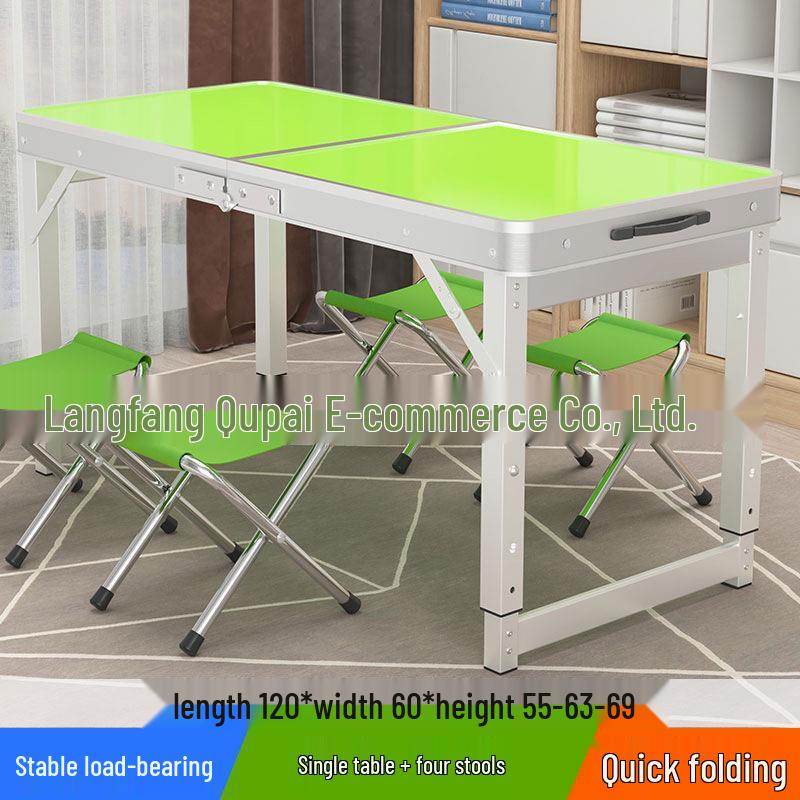 Portable Foldable Aluminum Camping Table and Chairs for Outdoor, Night Market, and Picnic Use
