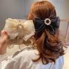 Fermaglio per capelli a fiocco con strass in organza alla moda per acconciature sulla nuca Fermaglio Eleganti Accessori per Capelli per Donne