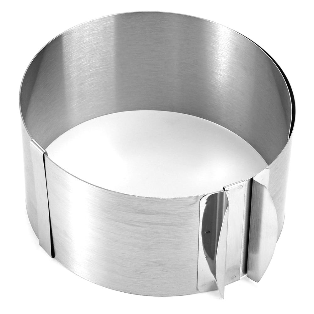 Justerbar Mousse Ring 3D Runde Kakeformer Rustfritt stål Bakeformer Kjøkken Dessertverktøy