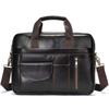 Men's Genuine Leather Briefcase - Top Layer Cowhide Business Tote and Handheld Lawyer Laptop Bag