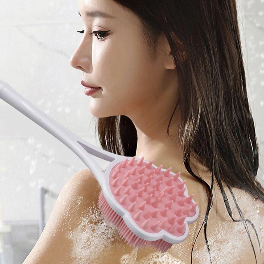 Long Handle Bath Back Brush Double Side Bathroom Back Scrubber Shower Massage Brushes  for Bathing