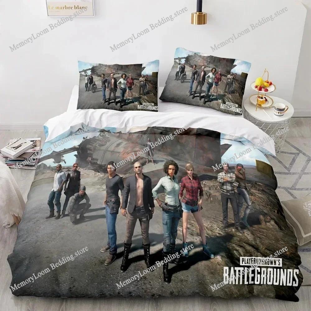 3D Print PUBG Game BATTLEGROUNDS Bedding Set Duvet Cover Bed Set Quilt Cover Pillowcase Comforter King Queen Size Boys Adult