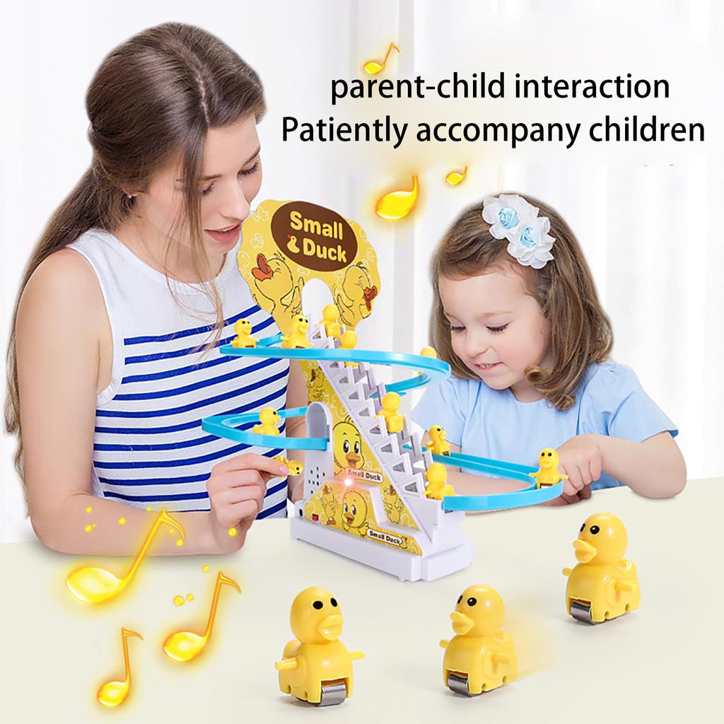 Children'S Yellow Duck Automatic Climbing Stairs Puzzle Electric Track Toys Fun Gifts Creative Christmas And Easter Gifts