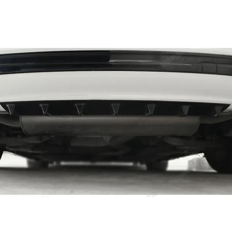 Carbon Fiber Look  Car Accessories ABS Gloss Black Rear Bumper Diffuser Lip Spoiler Shark Fin Kit Fit for Universal Cars