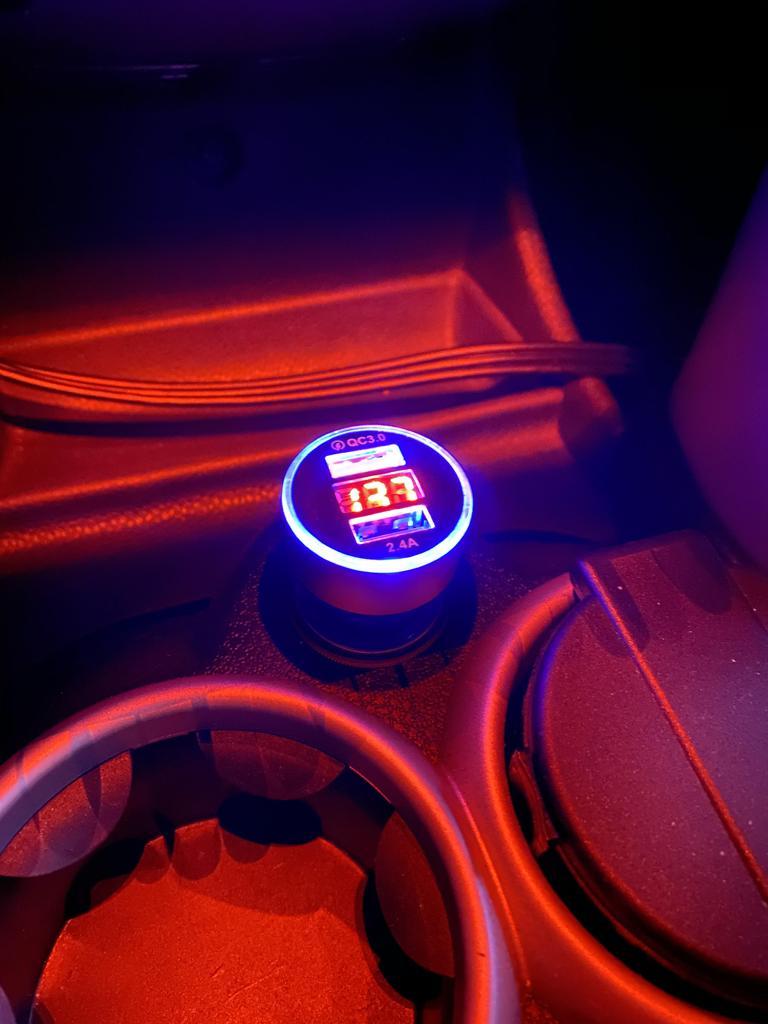 co2 Car Charger, Qc 3.0 Fast Charging, Alu 3.1A, Black 0055