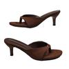 Temperament high-heeled flip-flops shoes women's shoes wear summer black with skirt sandals