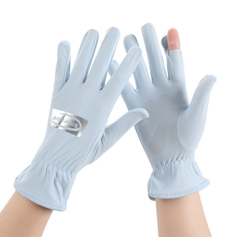 Rękawiczki przeciwsłoneczne letnie damskie samochód elektryczny jedwab lodowy cienkie ochrona UV jazda na zewnątrz palce A03-FS2