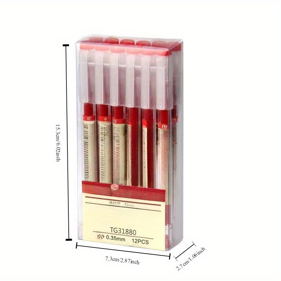 12 Japanese Fine Gel Pens, 0.35mm Gel Ink Roller Ball Pen, Plastic Material, Suitable for School and Office Use, Smooth Writing
