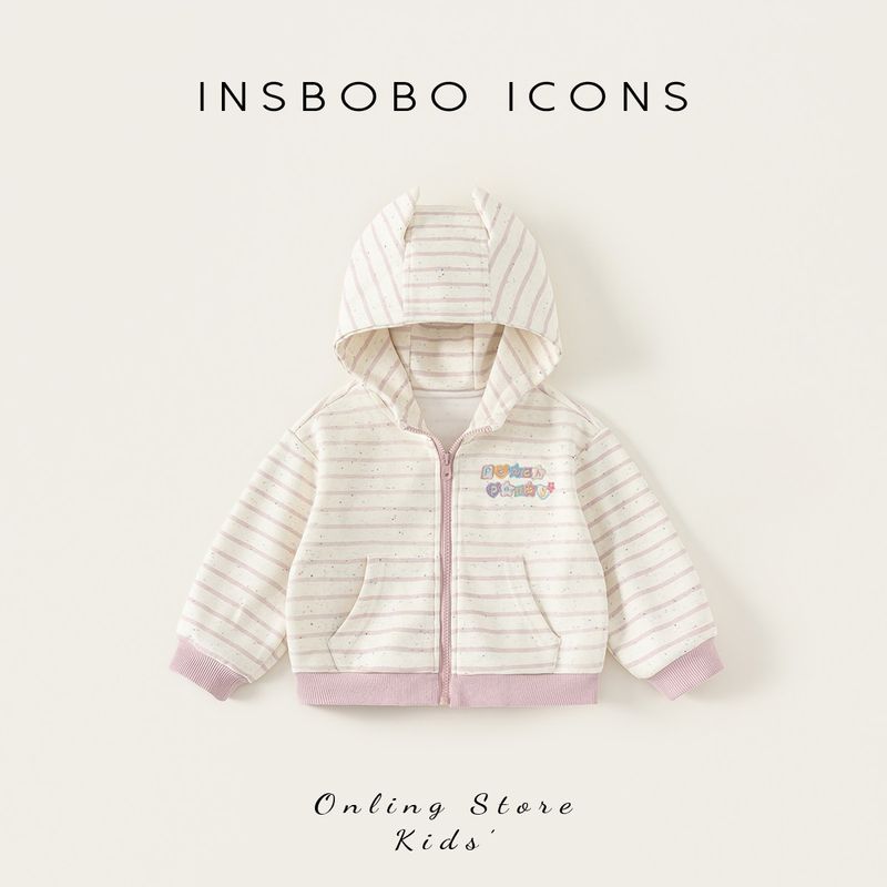 Insbobo Girls Jacket 2026 Spring New Stylish and Fashionable Sweatshirt for Girls, Children s Hooded Nice-Looking Top Pink 140