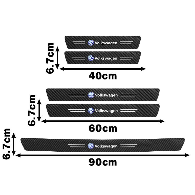 1/4/5Pcs Carbon Fiber Car Door Threshold Protective Sticker For VW Golf 6 7 8 Touareg Passat Polo Jetta B6 GTI 5 4 MK4 Touran T5 zh4