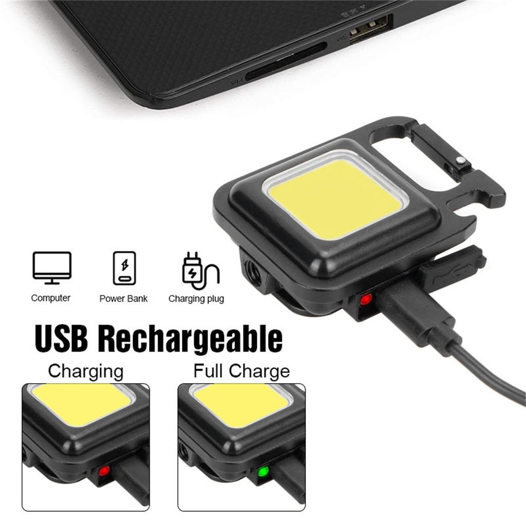 Small COB Flashlight 800Lumens Bright Rechargeable Keychain  Flashlights Portable Pocket Light For Outdoor