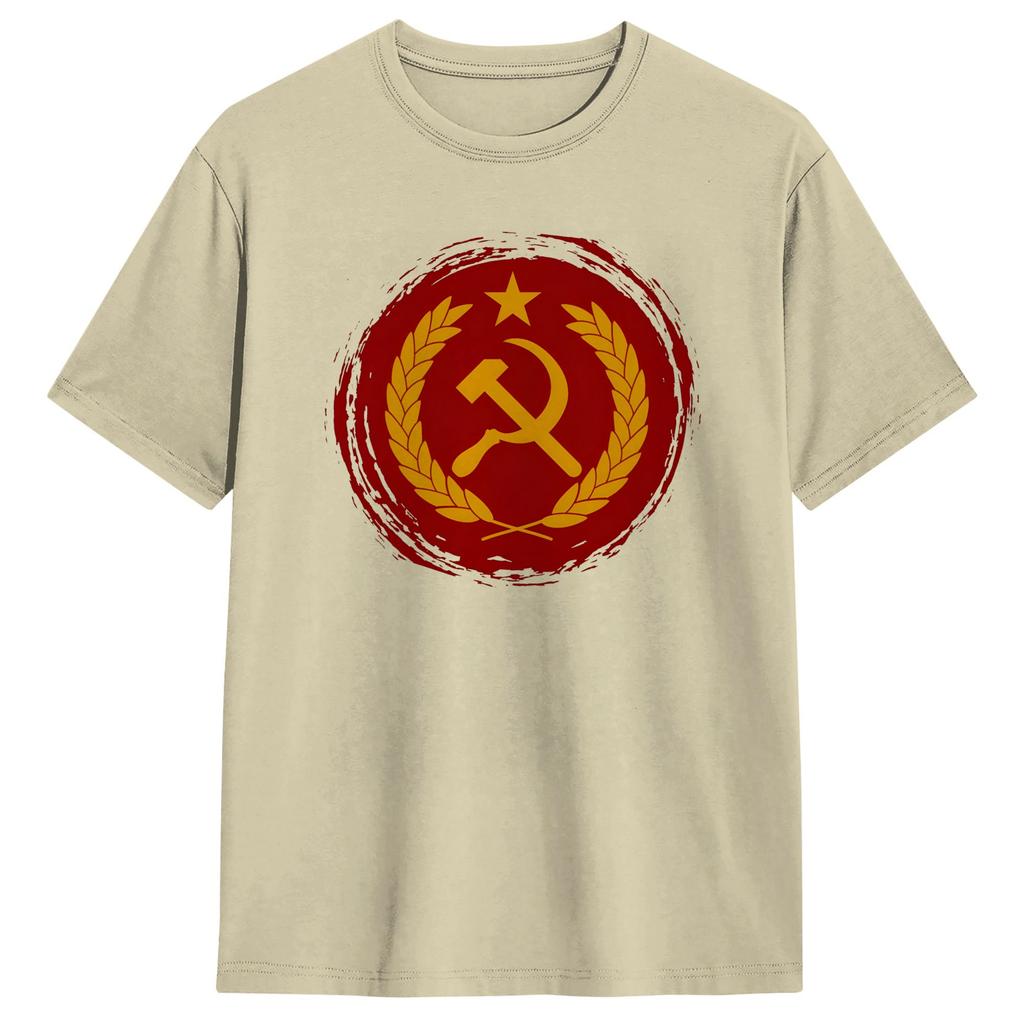 Unisexs TShirt Hammer And Sickle Star Marxist Funny 100 Cotton Tee Shirt Short Sleeve T Shirts Crewneck Clothes