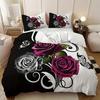 3pcs White Red Romantic Roses Bedding Set Soft Duvet Cover Set King Queen Twin Single Size Bithday Gift for Sister Room Decor