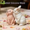 Betonghantverk Söt Kanin Silikonform 3D Non-Stick Påskljusform Härlig Handgjord Bakningsverktyg Form Hantverk Tillverkning