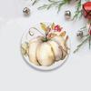 Fall Pumpkin Coaster Autumn Round Drink Coasters Absorbent Natural Ceramic Coasters Pumpkin Cup Mat Thanksgiving Party Decor