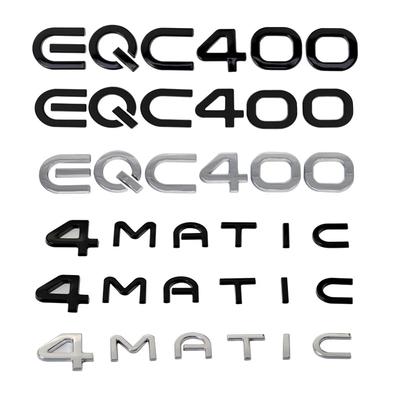 1Pc 3D ABS Chrome Silver Black Car Rear Trunk Badge Sticker EQC400 4MATIC Emblem Logo For  EQA EQB EQE EQC 400 Accessories