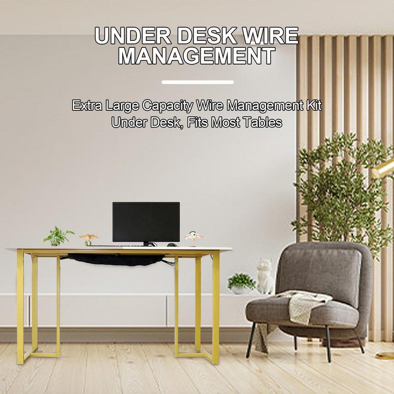 Cable Management Under Desk Wire Management Net For Under Desk Easy Installation Large Capacity Multifunctional Cable Organizer