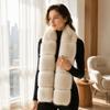 Imitation Mink Fur Long Faux Fur Scarf Thick Shawl Wrap Fleece Neck Gaiter Fluffy Scarf  Winter