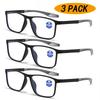 3 Pack New fashionable reading glasses for middle-aged and elderly people ultra light anti blue light presbyopia glasses