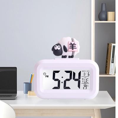 Electronic Clock Cute Cartoon LED Screen Desktop Electronic Alarm Data Time Calendar Temperature Clock Cute Electronic Clock