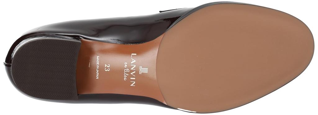 Lanvin en Bleu Ribbon Motif Size Dark Brown Size E Women's Loafers, 2783, Enamel, 24.0 cm,