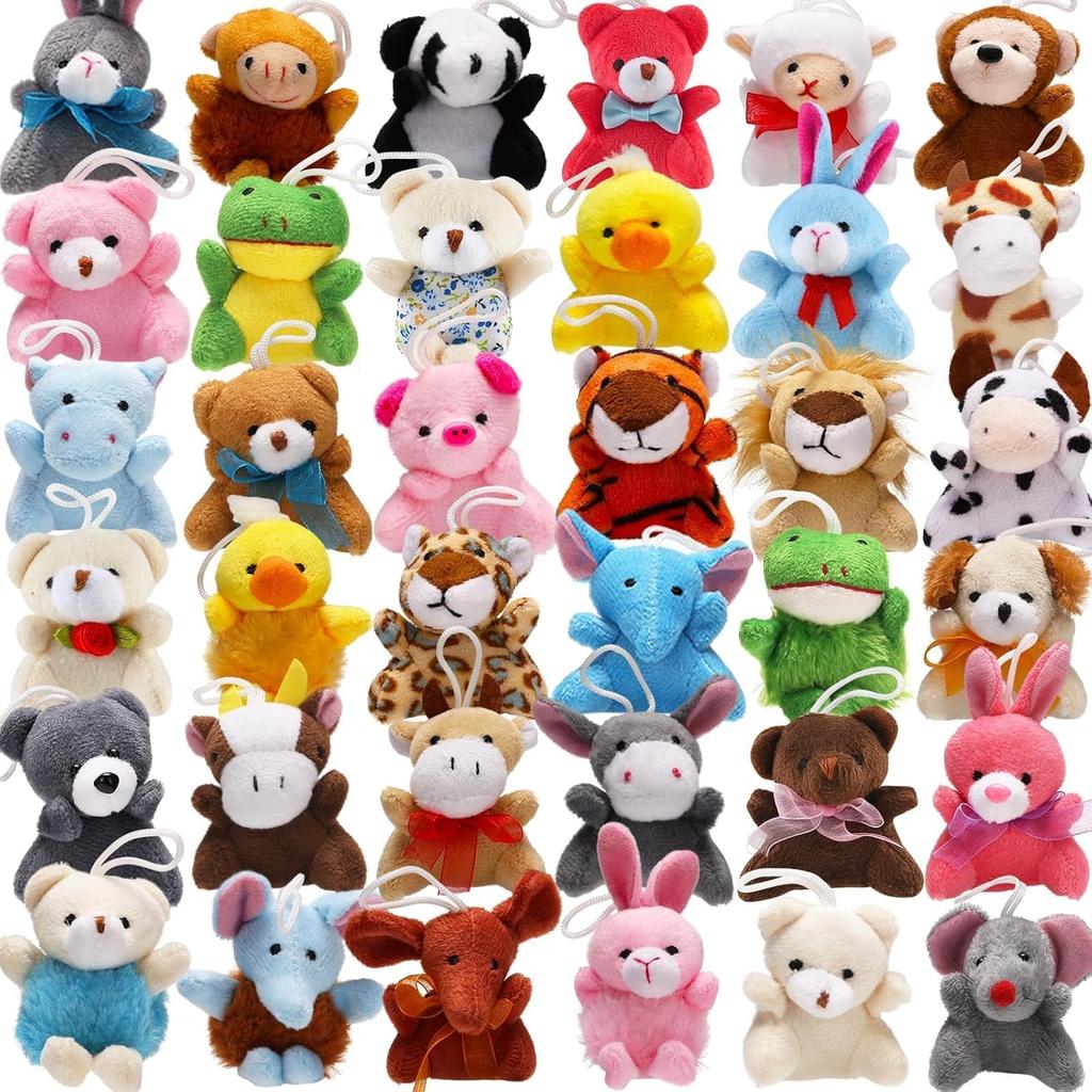 12-200Pcs Mini Stuffed Animals Bulk Party Favors For Kids Treasure Box Toys Classroom Plush Toys Claw Machine Key Chains Carniva