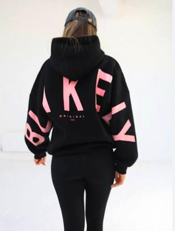 Unisex Oversized Hoodie mit großem Buchstaben-Print, lässiger Pullover mit langen Ärmeln, Kapuzenpullover