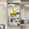 New Chinese Golden Boat Ship Canvas Painting Lucky Stone Zen Posters Landscape Wall Art Pictures for Living Room Porch Decor