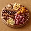 Wood Puzzle Serving Tray with 8 Removable Compartments Cocktail Party Platter for Fruits Cheese Nuts Elegant Kitchen Essential