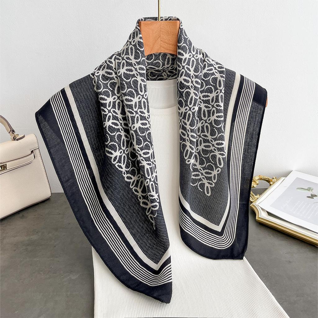 Spring and Autumn New Korean Small Square Scarf Women's 71 Cotton and Linen Versatile Small Scarf Neck Shirt Decorative Silk Scarf