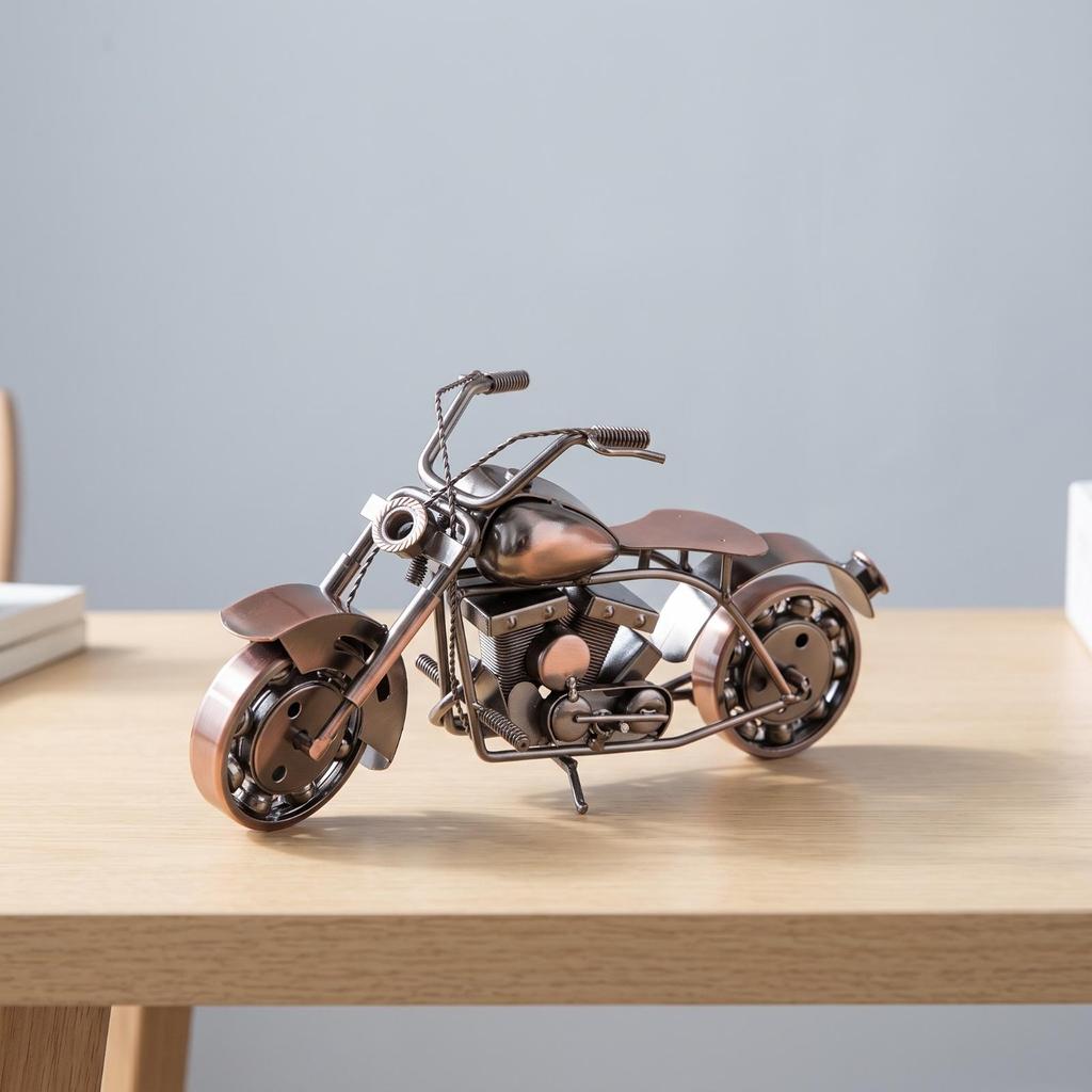 Retro Model Motocykla Figurka Przemysłowego Motocykla Rękodzieło na Półkę
