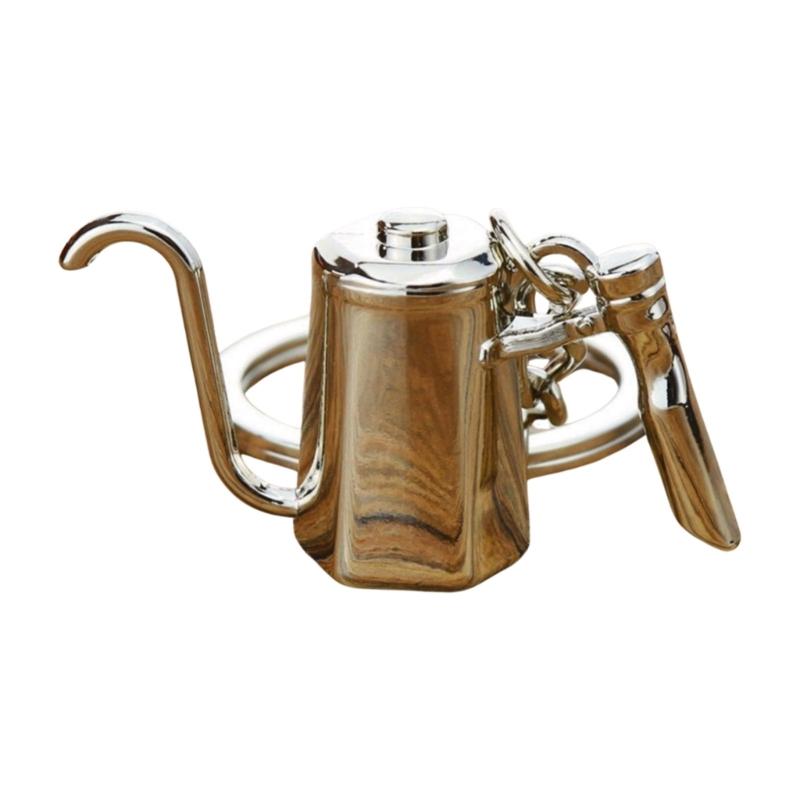 Unique Coffee Machine Filter Handle Keychain Fashion Metal Key Ornament Bag Charm Present for Coffee Aficionados