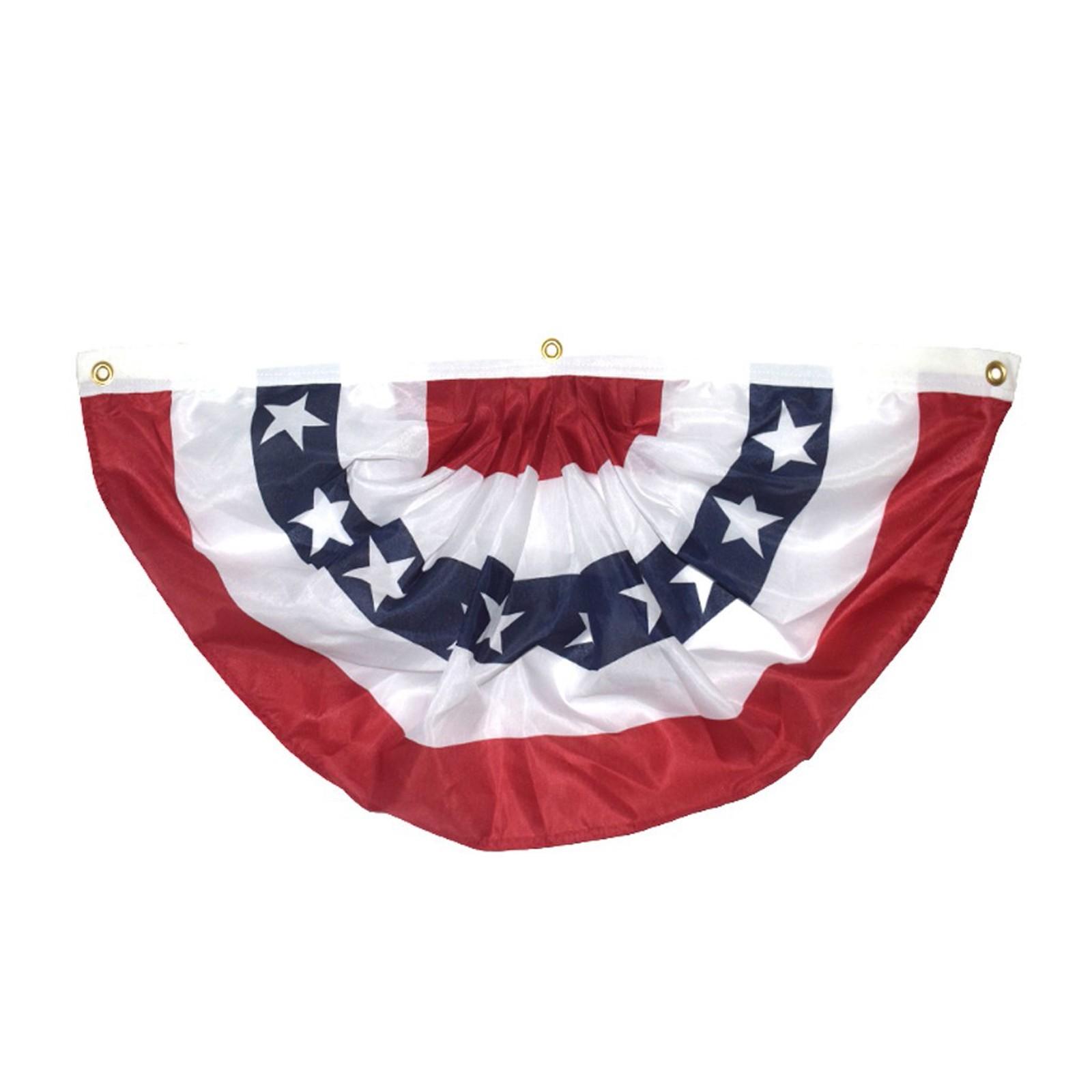 

American Pleated Fan Flag USA American Bunting Decoration Print Patriotic Stars