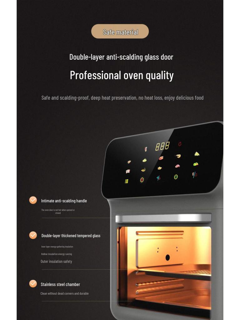 Smart Large-Capacity Multifunctional Air Fryer Oven with Low-Fat Technology - EU/US/UK Standards