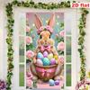 Easter Egg Rabbit & Sheep Party Decoration Banner for Indoor/Outdoor Porch & Wall