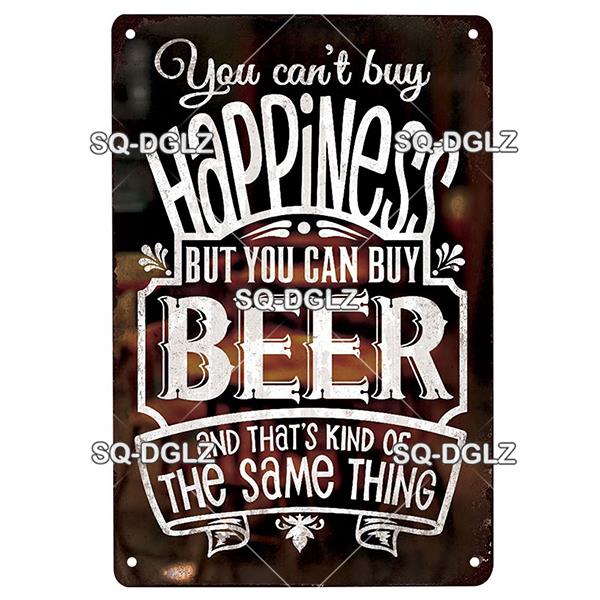 SQDGLZ Vintage Beer Tin Sign  Retro Metal Poster for Bar Wine Cocktail Kitchen Wall Decor  Classic Metal Plaque  Wall Sticker