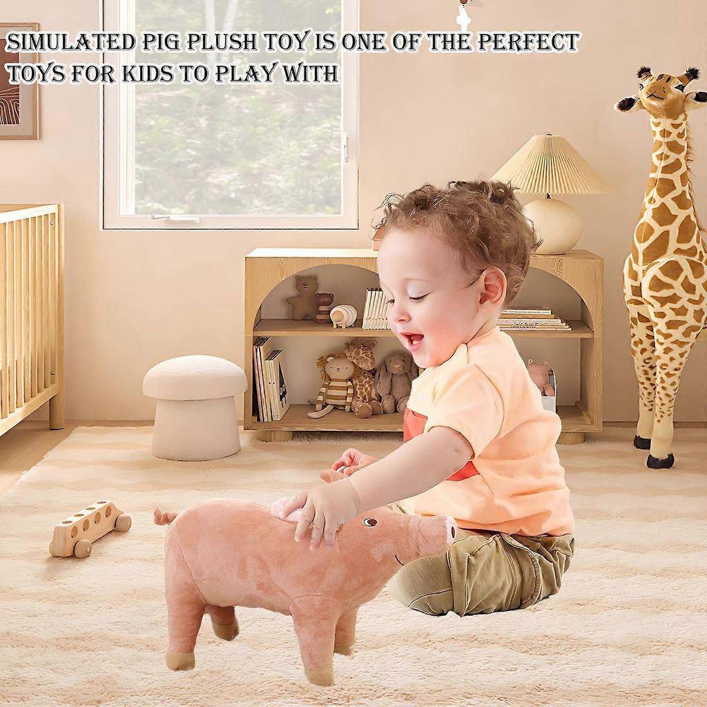 Plush Pig Toy with Soft Plush Comfort, 3D Pink Pig Stuffed Animal Pillow for Kids, 15.7in