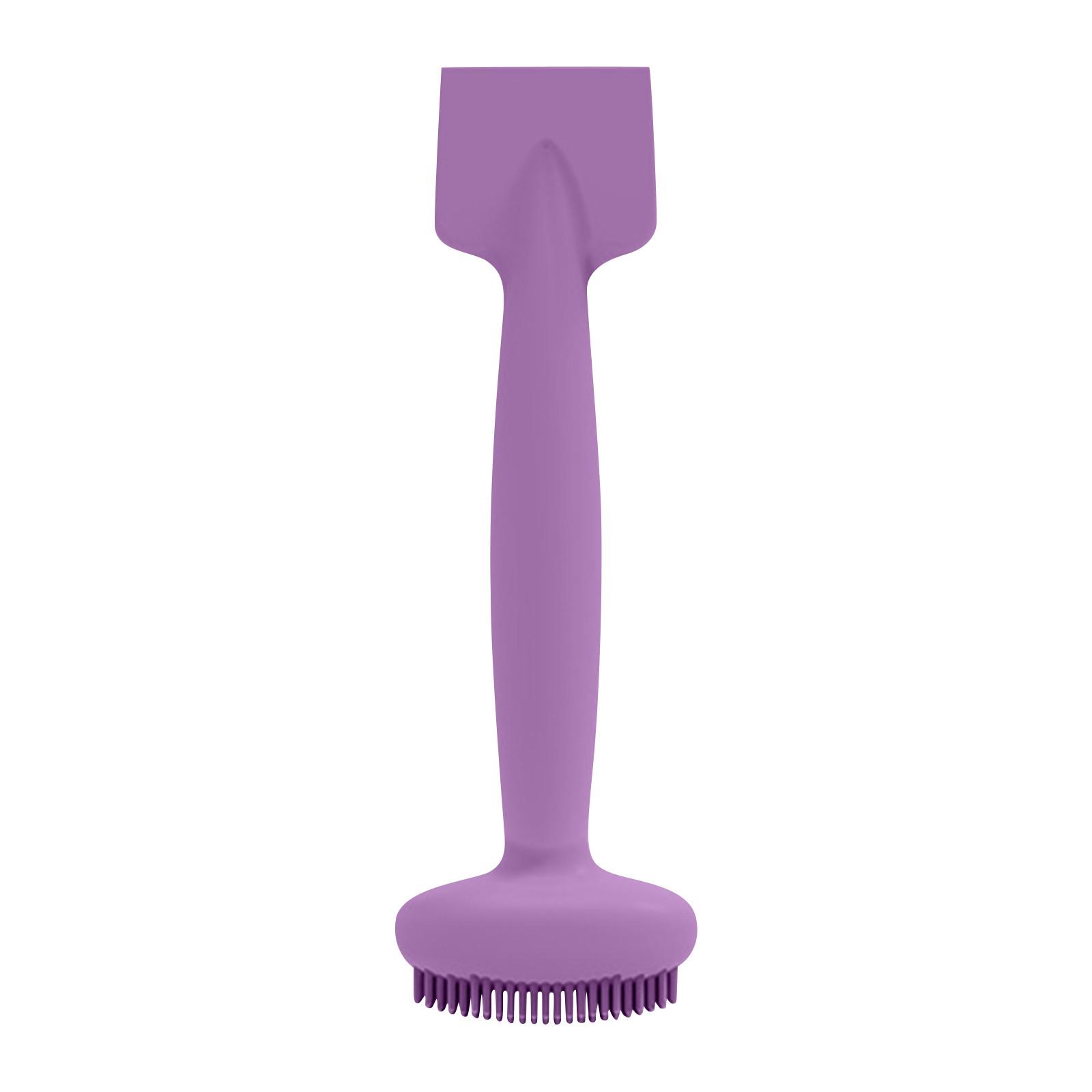 

Двуглавая силиконовая щетка для маски для лица, силиконовый аппликатор для маски для лица Щетка для маски для лица Силиконовая щетка для чистки лица для маски из грязевого угля One Size фиолетовый