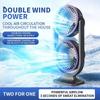 USB Rechargeable Dual-Head Desktop Fan 5 Gear Small Electric Fan  Home Living Room