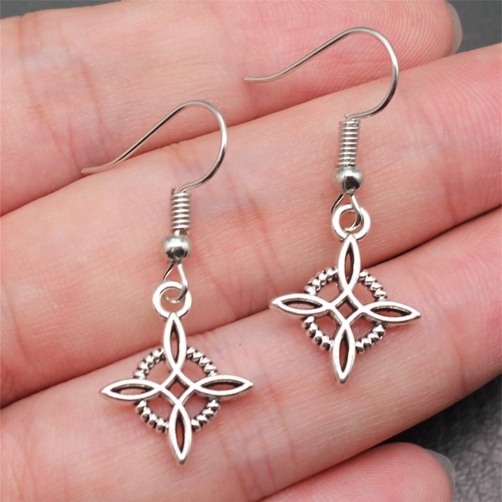 Drop & Dangle Earring Celtic Hexagram Kids' Jewelry MaterialsEarring Size 18x19mm QE006