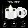 Reusable Solar Power Tea Lights Outdoor Candle Flameless Flicker Candle Light Solar Candle for Christmas Party Home Decor