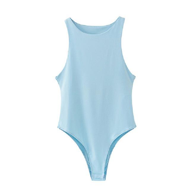 2023 European & American Style Women's Solid Color One-Shoulder Sleeveless Sexy Jumpsuit