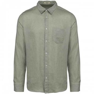Spasso Mens Linen Long-Sleeved Shirt