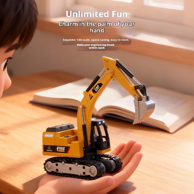 New Desktop Remote Control Engineering Car 1:64 Simulation Mini Excavator Alloy Semi-Scale Remote Control Car